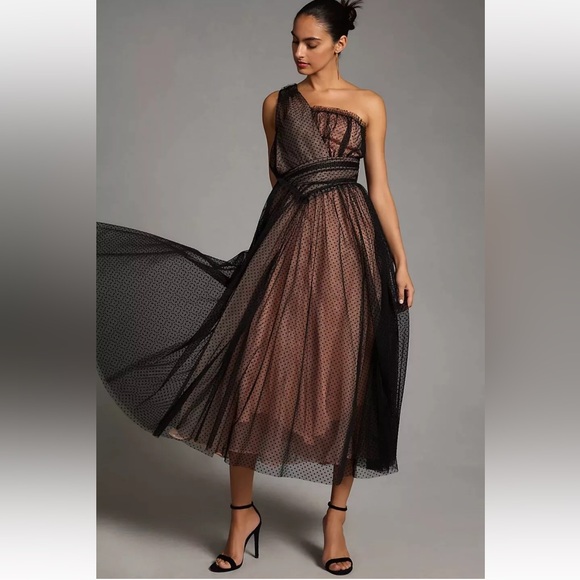 Anthropologie Dresses & Skirts - Prom perfect NWT Anthropologie black and pink tulle gown